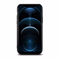 iCarer Leather Oil Wax naturaalse nahaga kaetud ümbris iPhone 12 Pro Max'ile must (ALI1206-BK)