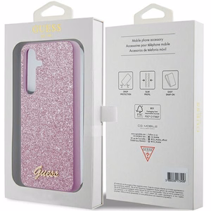 Guess Glitter Script ümbris jaoks Samsung Galaxy S24 - lilla