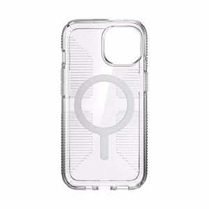 Speck GemShell Grip MagSafe ümbris seadmele iPhone 17e / 16e / 15 / 14 / 13, läbipaistev, kroomviimistlusega