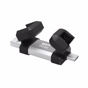 Silicon Power SP256GBUC3C51V1S USB mälupulk 256 GB USB Type-A / USB Type-C 3.2 Gen 1 (3.1 Gen 1) must, hõbedane