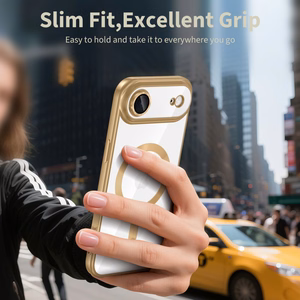 Tech-Protect MagFlex MagSafe Ümbris jaoks iPhone 17 Air - Läbipaistev Kuldne