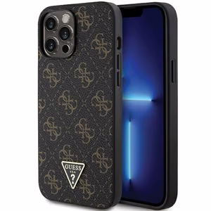 Guess 4G Triangle Metal Logo ümbris jaoks iPhone 14 Pro - must