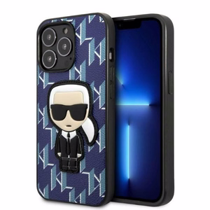 Karl Lagerfeld KLHCP13XPMNIKBL iPhone 13 Pro Max 6.7" жёсткий чехол синий/синий Monogram Ikonik Patch
