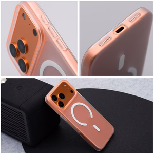 Чехол Samsung A27 Go Orange совместимый с MagSafe прозрачный
