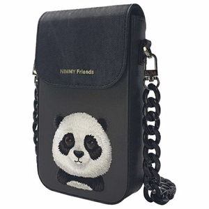 Nimmy Big Eyed Pet 2.0 Panda 3-in-1 Phone Bag + Wallet + Tracker Ümbris - Must