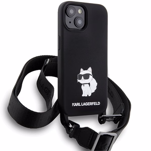 Karl Lagerfeld KLHCP15SSCBSCNK iPhone 15 6.1" hardcase must/must Crossbody Silicone Choupette