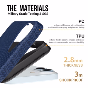 Чехол Perfectionists Triangle Mag для iPhone 16 Plus тёмно-синий