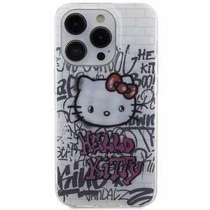 Hello Kitty IML Kitty On Bricks Graffiti ümbris jaoks iPhone 15 Pro Max - valge