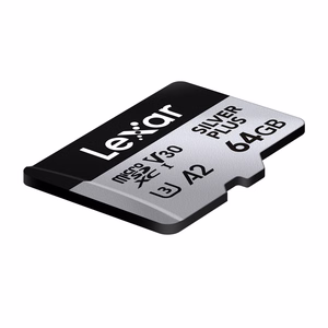 Карта памяти Lexar High-Performance Silver Plus microSDXC 64 ГБ + адаптер