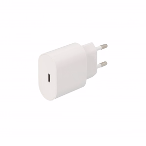 SEEK TOTI 20W Type-C PD сетевое быстрое зарядное устройство с кабелем Type-C – Type-C 1 м PVC 3A, белый