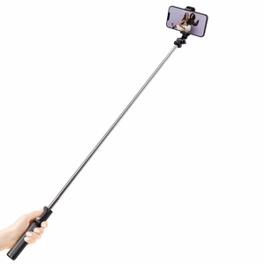 Crong SelfieGo Lite kompaktne Bluetooth-selfipulk ja statiiv, must