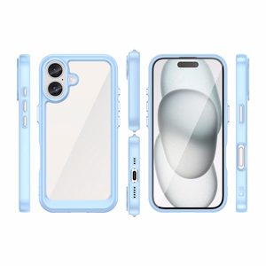 Outer Space Ümbris with Gel Frame jaoks iPhone 16 Plus - Sinine
