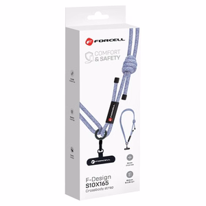 FORCELL F-DESIGN S10X165 crossbody phone lanyard with adjustable length (max 82,5cm in the loop) gray purple