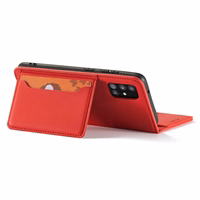 Magnetkaardi ümbris Samsung Galaxy A13 5G ümbris rahakott kaardihoidja punane