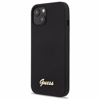 Guess GUHMP13MLSLMGBK iPhone 13 6.1" must/must kõvakaaneline silikoonist kiri kuldne logo Magsafe