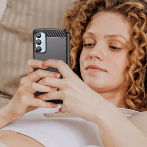 Tech-Protect TPUCarbon Ümbris jaoks Samsung Galaxy M15 5G - must