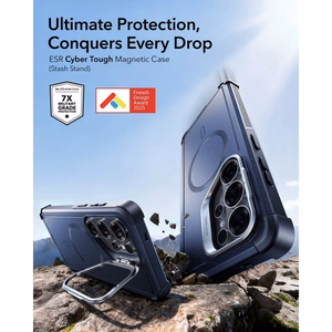 ESR Cyber Tough Kickstand MagSafe ümbris Samsung Galaxy S26 Ultra jaoks - mereväe sinine