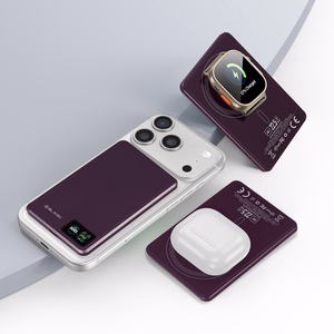 Blavec BJ-03 5000 mAh üliõhuke MagSafe-toega magnetiline akupank, 7,8 mm, USB-C, 22,5 W, kolm ühes (PBBJ03-MC5O) (värv: lilla; alumiiniumkorpus)