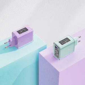 Acefast Laadija GaN 65W 3 ports (1xUSB, 2xUSB C) purple (A45)