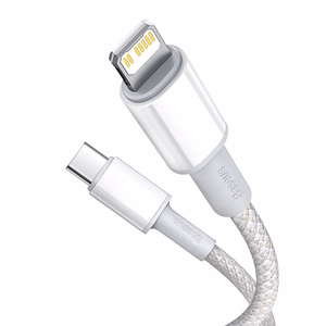 USB cable Baseus High Density Braided PD20W Type-C to Lightning 1.0m valge CATLGD-02