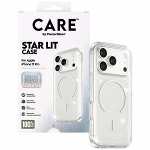 CARE by PanzerGlass Flagship Urban Explorer Ümbris w. Valge MagSafe jaoks iPhone 17 Pro - Clear Glitter