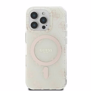 Guess IML 4G Background MagSafe iPhone 16 Pro Ümbris - valge