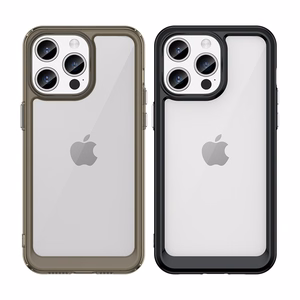 Reinforced ümbris with a flexible frame jaoks iPhone 15 Pro Max Outer Space - punane