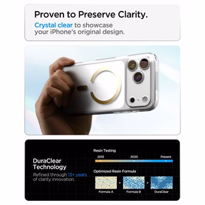 Spigen Ultra Hybrid MagSafe ümbris iPhone 18 Pro Max / 17 Pro Max jaoks, läbipaistev kuldne