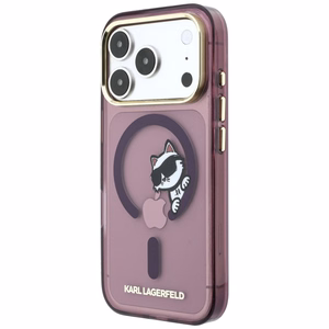 Karl Lagerfeld Peekaboo Logo ümbris seadmele iPhone 18 Pro Max / 17 Pro Max, MagSafe-ühilduv – bordoopunane