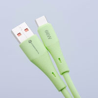 Kaabel USB A to USB C Forcell F-Energy QC4.0 3A 66W Silikoon 1 m C342 roheline