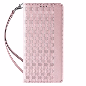 Magnet Strap Case чехол для iPhone 13 Pro Max кошелёк + мини-подвеска ремешок розовый