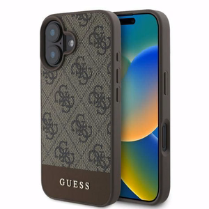 Guess 4G Bottom Stripe iPhone 16 Ümbris - Brown