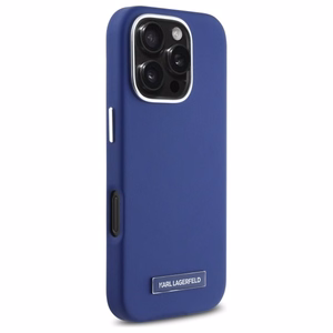 Karl Lagerfeld FW Metal Plate MagSafe iPhone 16 Pro Ümbris - sinine