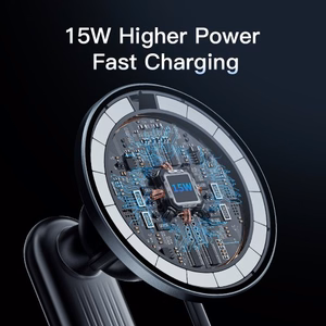 Autohoidik Essager Arpege Must (juhtmevaba laadimine 15W) (magnetiline / ventilatsioonivõre)