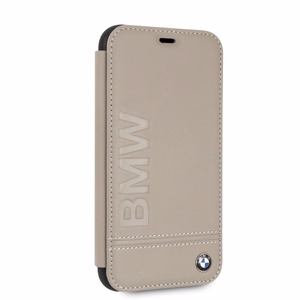 Чехол BMW Logo Imprint для iPhone Xr - бежевый