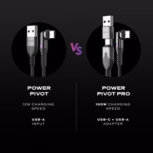 STATIK PowerPivot Pro nailonpunumisega kaabel, USB-C kuni USB-C, 2 m, must