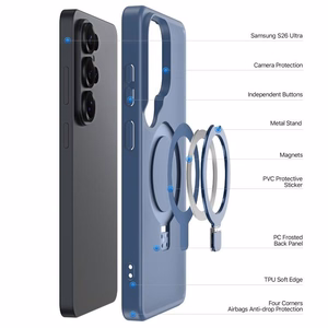 Чехол Dux Ducis Yind магнитная подставка Samsung S948 S26 Ultra темно-синий