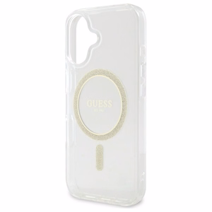Guess GUHMP16MHFGERET iPhone 16 Plus 6.7" läbipaistev hardcase IML Glitter Circle MagSafe