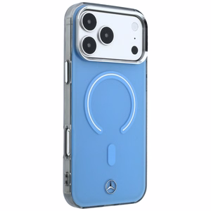 Mercedes Double Layer Iconic Logo ümbris seadmele iPhone 18 Pro Max / 17 Pro Max, MagSafe-ühilduv – sinine
