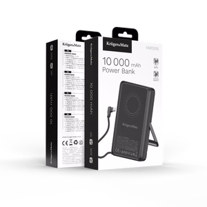 Kruger&Matz akupank, 10000 mAh, Li-Polymer, QC ja PD, CCC-sertifikaat Aasia riikidele