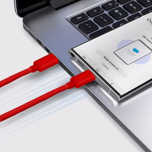 SBS TECABLETISSUETCCR USB-C - USB-C 1.5m 60W Braided Kaabel - punane