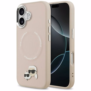 Karl Lagerfeld Karl & Choupette Pins MagSafe Ümbris jaoks iPhone 17 Roosa
