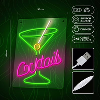 Neon PLEXI LED COCKTAILS roosa roheline FPNE02X Forever Light