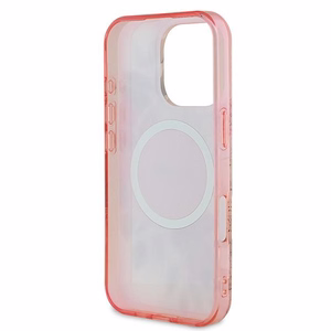 Guess IML Flower & Tonal Circle MagSafe Чехол iPhone 16 Pro Max - розовый