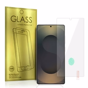 Karastatud klaas Gold SAMSUNG GALAXY S25 ULTRA jaoks (sõrmejäljega avamise toega)
