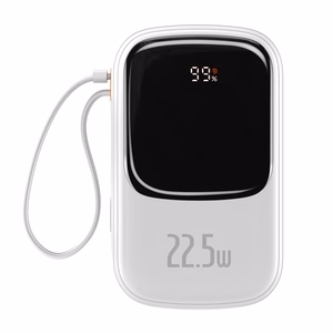 Baseus внешний аккумулятор 20000mAh Qpow Pro - USB + Type C - PD 22,5W с кабелем Type C (PPQD060302) белый