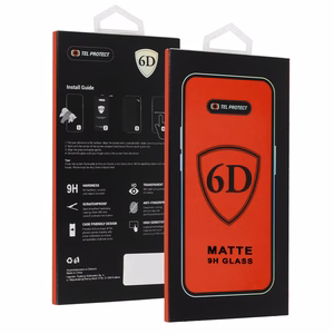 Tel Protect Full Glue 6D Matt Karastatud klaas jaoks Iphone 13/13 Pro/16E must