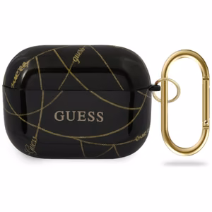 Guess GUACAPTPUCHBK AirPods Pro ümbris must/must kuldkettakollektsioon