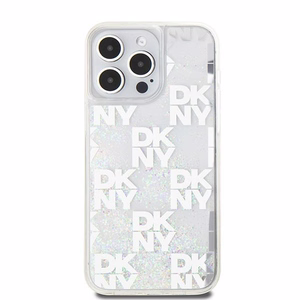 DKNY Liquid Glitter Multilogo ümbris jaoks iPhone 15 Pro Max - valge