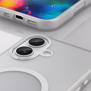 Magnetic Abrasive iPhone 17 Ümbris Compatible with MagSafe - Matt Valge